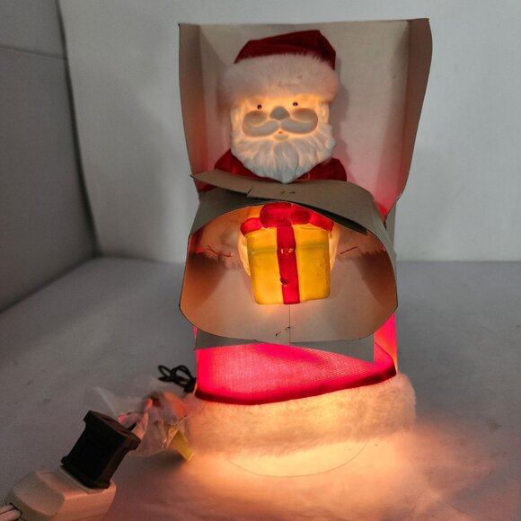 GE Merry Midget Santa Tree Topper 10 Light Table Ornament Tested Works - Picture 2 of 6